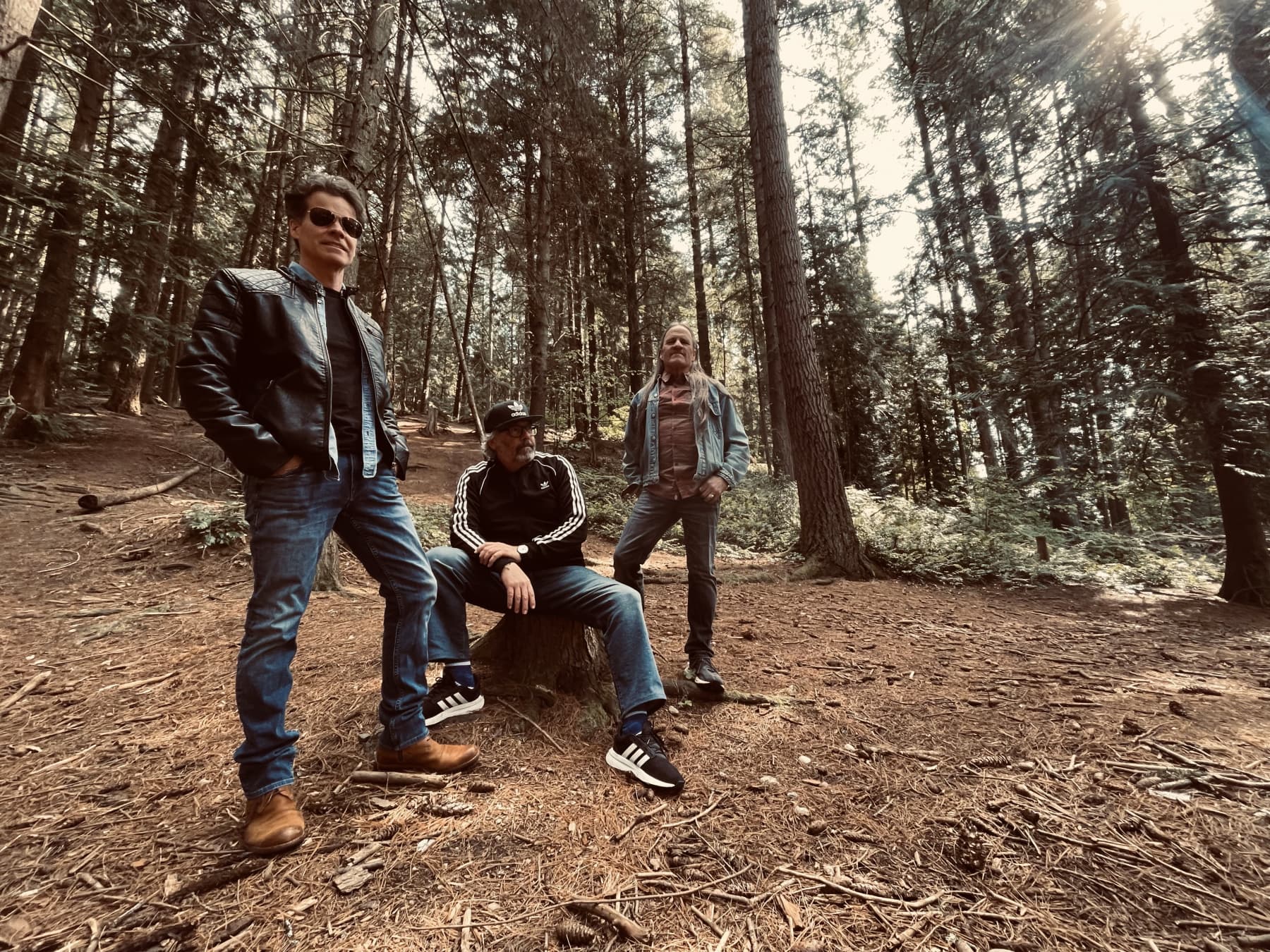 Rusty Cage Trio in the woods near Shoreline